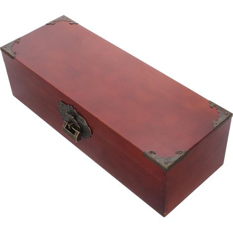 Jewelry Organizer, Wooden Jewelry Box with Lock, Brown, Small and Compact, for Glasses, Bedside and Dressing Table (1/5)