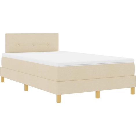 Letto box spring con materasso Crema 120 x 200 cm Tessuto vidaXL (1/5)