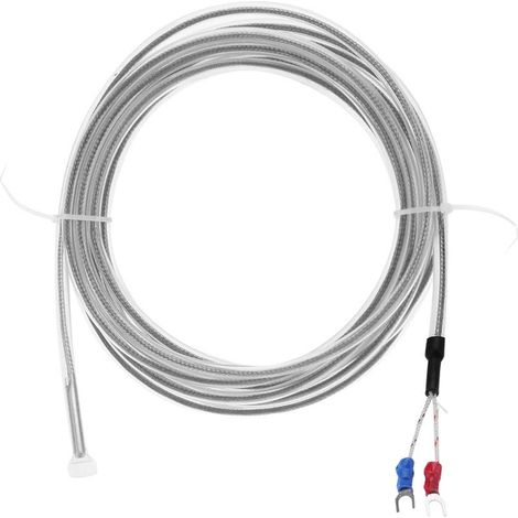 Thermocouple de type K, résistance à la corrosion étanche à 2 fils thermocouple de type K PTFE pour fours, échappement de turbine à gaz, moteurs diesel (1/5)