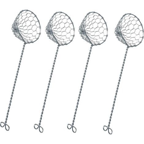 Juego de 4 coladores para fondue, colador de fondue de acero inoxidable de 23,3 cm, acero inoxidable 304, accesorios para ollas calientes, cesta para fondue para verduras, pescado y carne