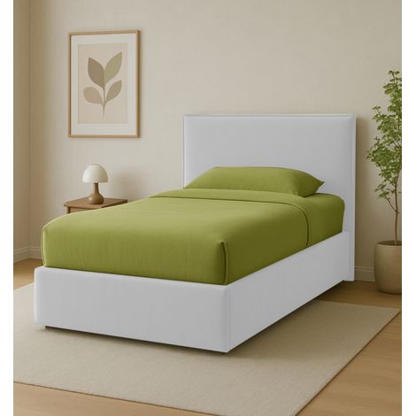 letto una piazza e mezza con contenitore "zoom" in tessuto bianco 120x190 cm (1/4)