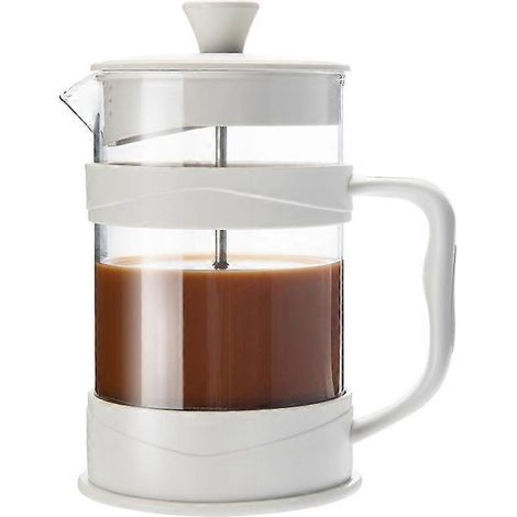 French press cafetière 12 oz blanc café presses thé makers avec borosilicate verre cold et brew café (1/5)