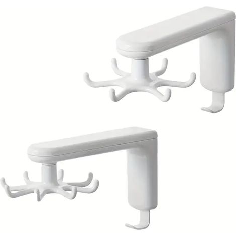 Support rotatif pour ustensiles de cuisine avec crochets rangement mural pour spatules et louches sous meuble organiseur gain de place