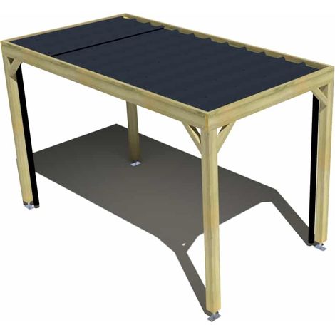 Carport bois • 2m x 4m • indépendante • sens profondeur • livraison comprise (1/3)