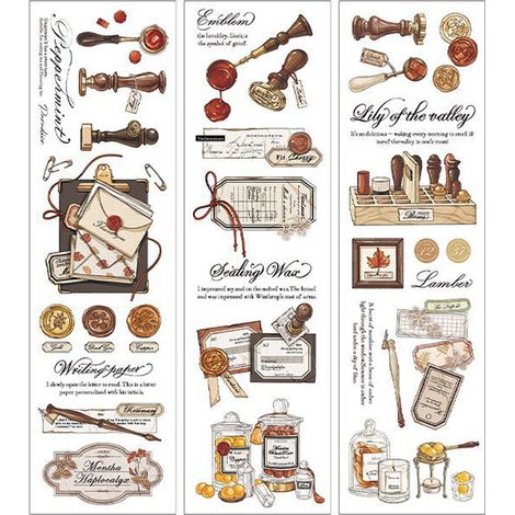 Ruban adhésif déco en PET style rétro romantique et durable, réutilisable, pour carnets et papiers. (1/5)