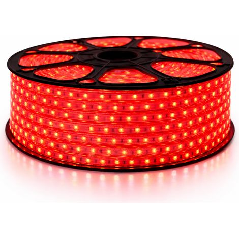 Cinta LED profesional 5050 60 LED/m de 25 o 50 metros Rojo resistente al agua (IP68)  Longitud: 50 metros