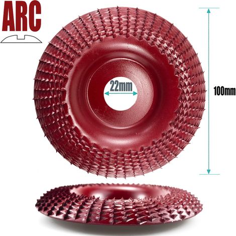 Disque de ponçage pour le travail du bois 22 Rouge Ponceuse à bois, diamètre intérieur 16/22 mm, disque de ponçage en forme d'arc, disque de polissage, disque de meulage, roue de polissage, disque de  (1/5)