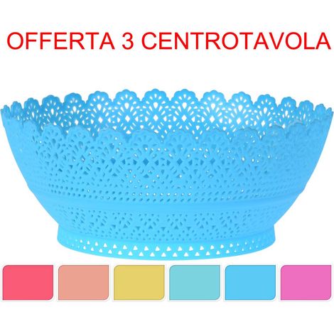 OFFERTA 3 CENTROTAVOLA 20X8CM COLORI ASSORTITI ACCESSORI CASA CUCINA