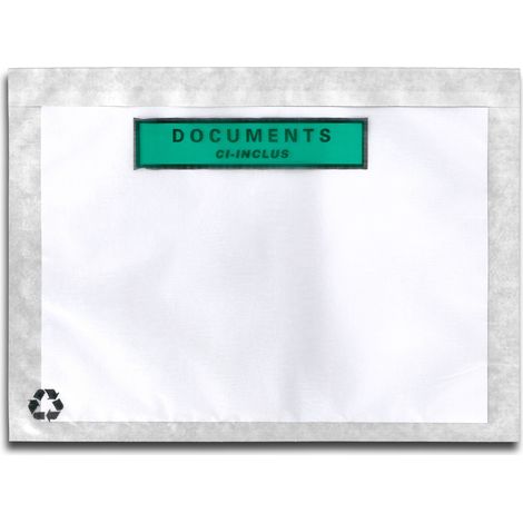 Lot de 500 Pochettes Documents ci-inclus PAPER-LIST A5