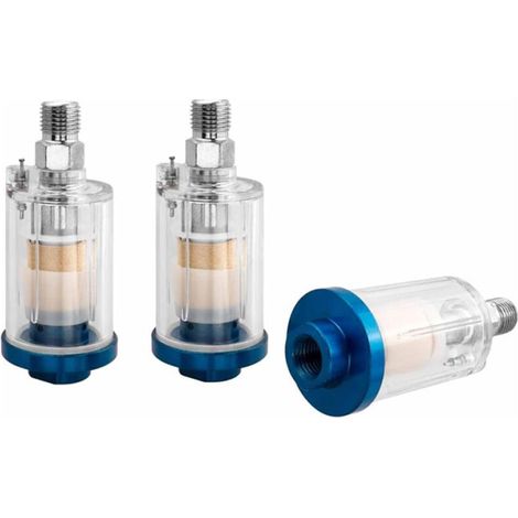 3pcs Filtre à air Comprimé Mini Filtres pour Finition Automobile Filtre à Poussière Séparateur d'huile à eau pour Filtre Séparateur Huile Eau pour Pistolet à Peinture Compresseur d'Air (1/5)