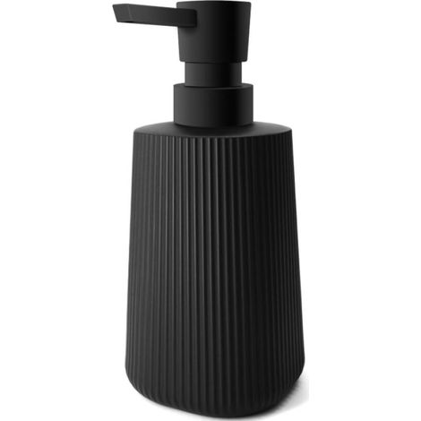 Distributeur Savon Moderne Distributeur de Savon pour Salle de Bain & Cuisine en Verre Distributeur de Savon de Salle de Bain 250ml pour Salle de Bain Plan de Travail (Noir 1 pièce)