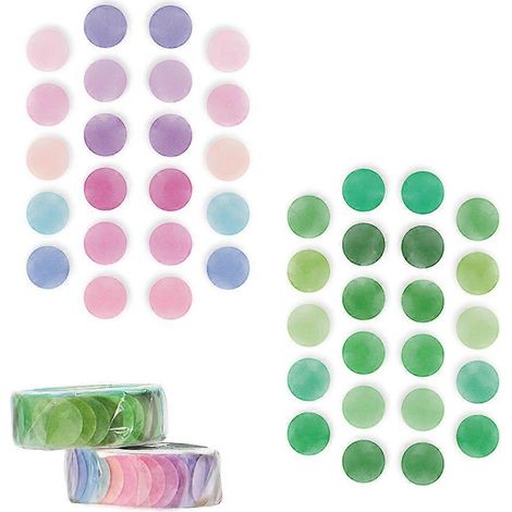 Ensemble de ruban adhésif décoratif rond à motifs de fruits et de bonbons, 400 pastilles, 4 rouleaux pour agenda, scrapbooking et carnets (style 3). (1/5)