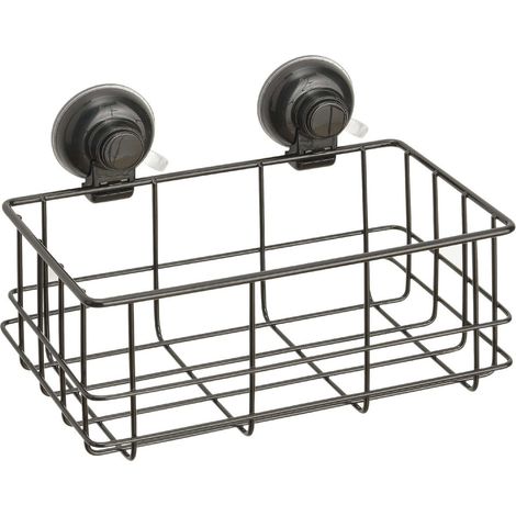 GEDY HO181400100 Porta Objetos Rectangular Ventosa Negro Mate - ref: HO181400100