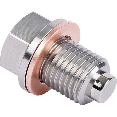 Bouchon de Vidange Voiture M14 x 1,5 Bouchon Vidange d'huile Magnétique Inox, Vis à Huile de Voiture pour Plupart Voitures