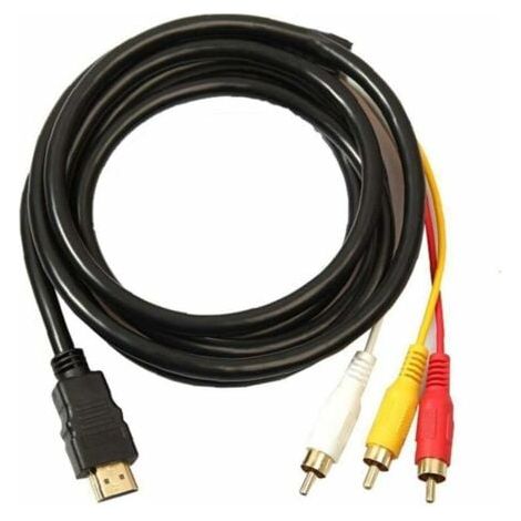 Cavo HDMI a RCA 3, cavo convertitore da HDMI a RCA, cavo di trasmissione HDMI unidirezionale, RCA da 1,5 m (1/4)