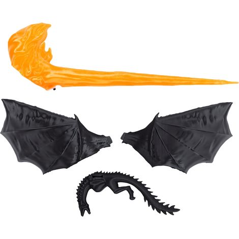 Lampe de bibliothèque décorative en forme de dragon imprimé en 3D, sculpture volante avec flamme de feu, pour étagère ou bureau. (1/5)