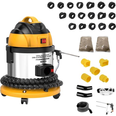 HTS558 Nut Shell Sandblasting Apparatus 23pcs Adapter 220V Car Motor Inlet Valve Cleaning Machine Automotive Motor Suction Tube Valve Clean Machine (1/5)
