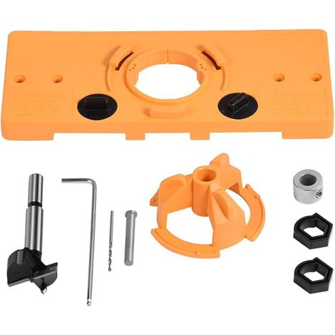CCYKXA 35mm Charnière Jig Ennuyeux trou Guide de perçage Cutter Ensemble de mèches porte Ennuyeux trou Template/mèche à façonner Ensemble pour Système Carpenter menuiserie (1/5)