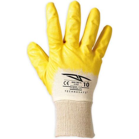 GUANTO COTONE/IMPREGNATO NBR GIALLO Tg. 9 - 12 paia (1/3)
