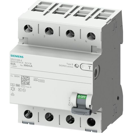 Siemens 5SV33464 5SV3346-4 FI-Schutzschalter B 4polig 63 A 0.03 A 400 V (1/5)
