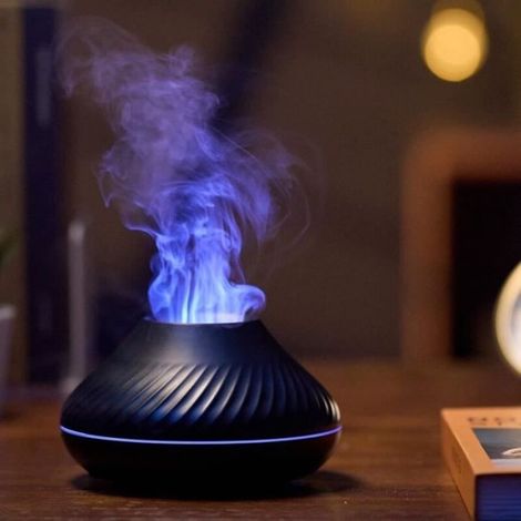 130ml Essential Oil Diffuser, Multi-Color Light Flame Effect, Air Humidifier for Office, Bedroom, Bathroom (1/4)