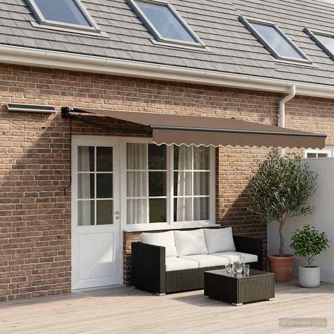 vidaXL Auvent rétractable électrique Taupe 100% Polyester et Aluminium (1/5)