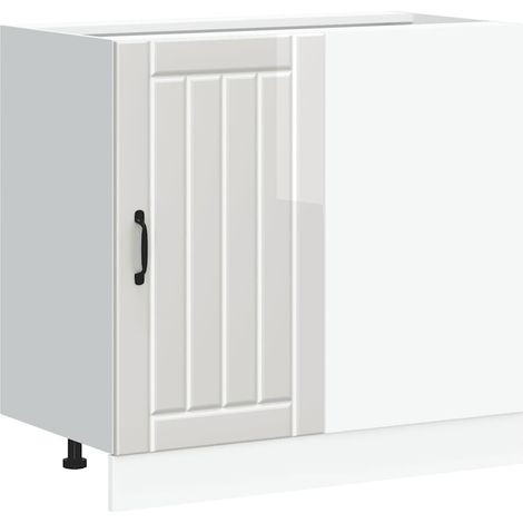 Maison Exclusive - Mobiletto da cucina "Lucca" Bianco lucido in legno ingegnerizzato