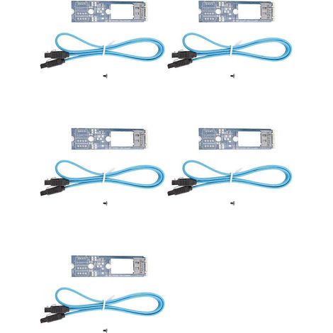 Carte adaptateur SATA M.2 5 broches (BM KEY M.2 NGFF SATA SSD vers connecteur 7 broches) compatible avec les cartes mères 2242, 2260 et 2280. (1/5)