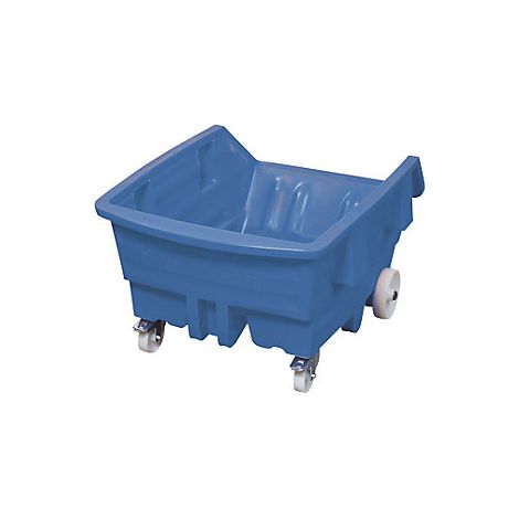 Volquete de polietileno  con ruedas  capacidad 1 m³  azul