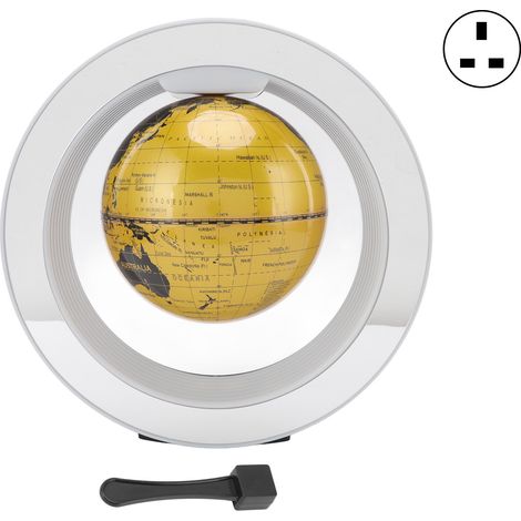 Sphère lévitante magnétique 15cm ABS or rotative, décoration lumineuse LED pour bureau, prise UK 100-240V.