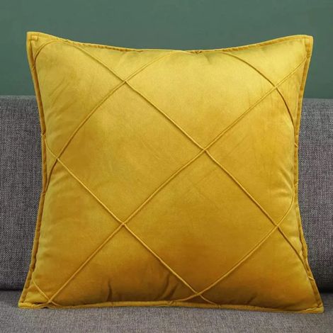 MINKUROW Velluto Di Alta Qualità Semplice Morbido Fodere Per Cuscini Set Fodere Per Cuscini Decorativi Per Divano (45 x 45 Cm (1 Giallo)) (1/5)