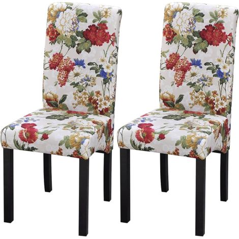 Sillas de comedor 2 unidades tela multicolor vidaXL (1/5)