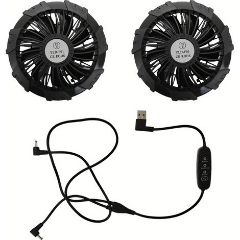 Ventilateur de climatisation, ventilateur à 9 pales, moteur sans balais, ventilateur 5V, une paire, connexion USB. (1/4)