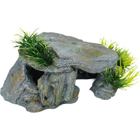 Cave - Abri Pour Aquarium Et Terrarium - Décor En Céramique Sécurisé Pour Poissons Et Reptiles - 1 Pièce (1/4)