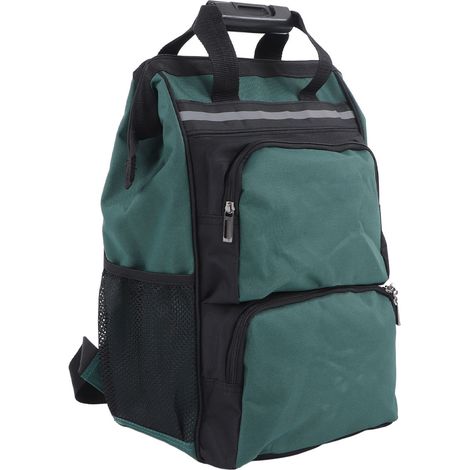 Sac à dos à outils en toile résistante, grande capacité, multiples compartiments, portable pour électricien, hauteur 48 cm / 18,9 pouces (1/5)