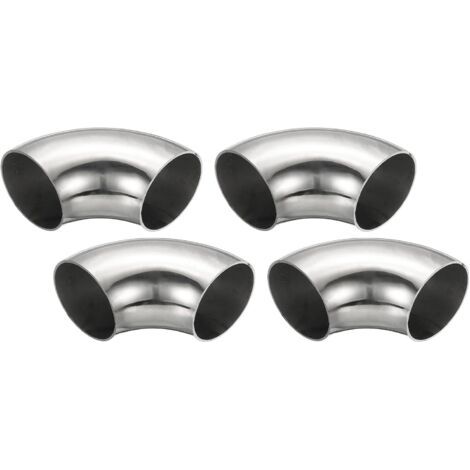 4pcs Coude À 90 Degrés Mandrin, 60mm OD En Acier Pour Échappement Raccord De Tuyauterie Inoxydable 304 Tuyau D'Échappement Main Courante D'Escalier HVAC - 51 mm (1/5)