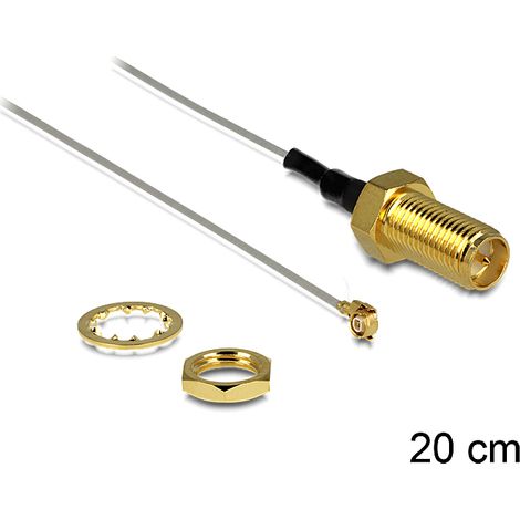 Delock rp-sma jack bulkhead  mhf ii/u.fl-lp(v)-040 compatible plug 200 mm 0.81