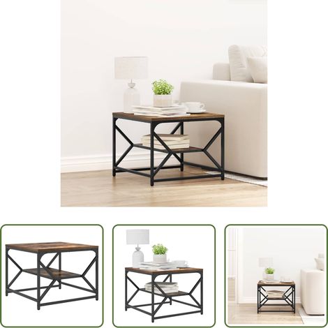 Bois d'ingénierie - Table basse Chêne fumé 51 x 50 x 40 cm (1/5)