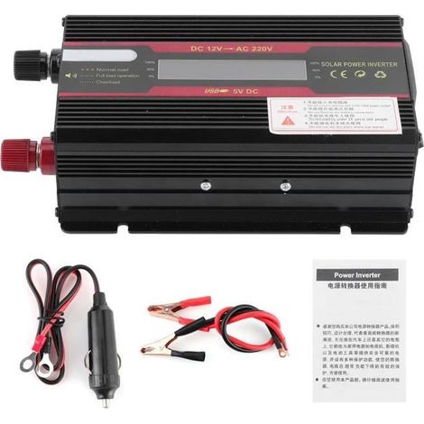 Onduleur de voiture - FDIT - 3000W - DC 12V à AC 220V - Affichage LCD - Onde sinusoïdale modifiée (1/4)