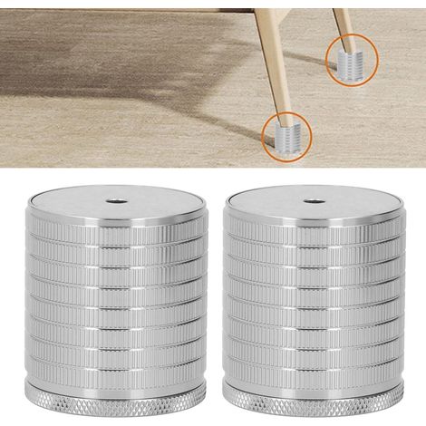 Rehausseur/socle réglable pour pieds de table, tables basses, canapés et chaises. Hauteur réglable : 43-75 mm. Gris sidéral. (1/5)