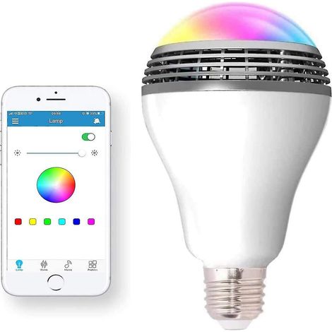 Ampoule connectée avec haut-parleur Bluetooth, contrôle sans fil et lumière multicolore (1/5)