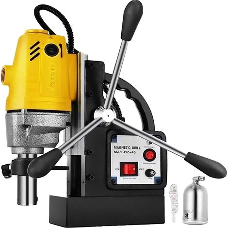Perceuse magnétique, puissance de 1100W, diamètre de perçage maximum de 1,57 pouces, profondeur de perçage maximum de 2,16 pouces, poids de 30 lb, tension nominale de 220V (1/5)