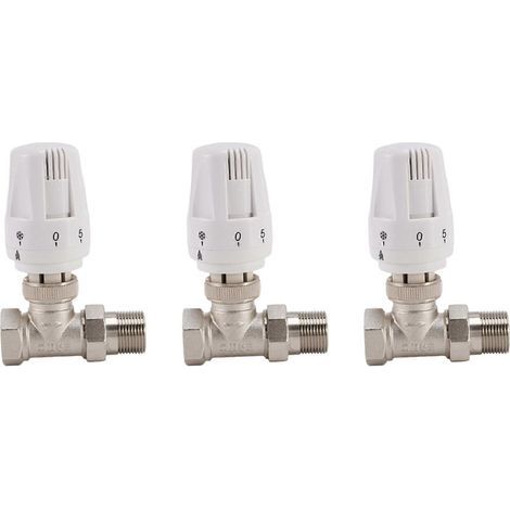 Robinet thermostatique de radiateur en laiton 3 x 3/4 pouce, type droit DN20, vanne de régulation automatique de la température pour chauffage au sol (1/5)