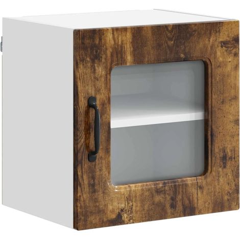 Armadio da cucina rettangolare con ampio spazio di archiviazione 40 x 31 x 40 cm in legno multistrato rovere fumé 020053523