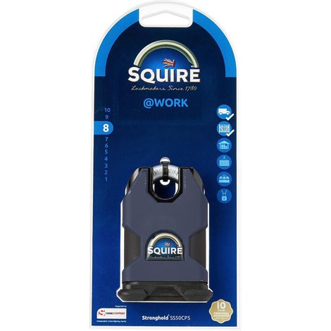Squire Stronghold SS50CP5 50mm Solid Steel and Brass Padlock with Closed Shackle – CEN3 Security Grade