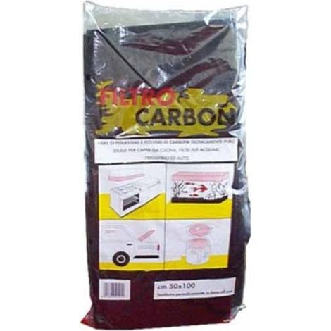 Pack filtre Geko pour hottes a' charbon actif 50 x 100 cm en fibre de polyester et poussie're de charbon