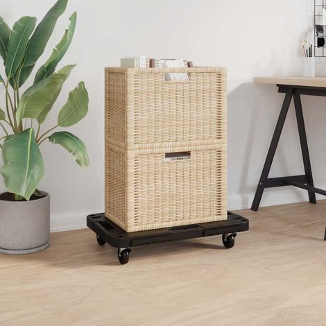 vidaXL Soportes con ruedas 5 uds polipropileno negro 58x38x12 cm (1/5)
