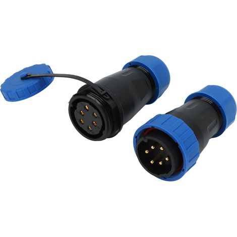 Connecteur étanche 380 V 45 A, sans soudure, femelle/mâle, pour alimentation aéronautique, 6 broches, dimensions des contacts : 2,8 x 6 mm (1/5)