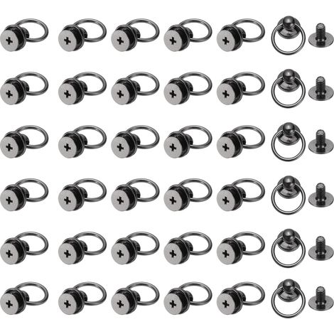60 Pcs 0.39"x0.24" Rivet À Tête Ronde À Vis Blanc (1/5)
