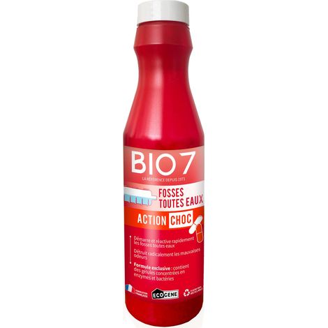 Activateur de fosses sceptiques toutes eaux – Bio 7 Choc 375g – Élimine les mauvaises odeurs – Restaure le bon fonctionnement